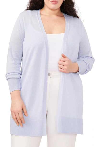 Halogen Side Slit Linen Blend Cardigan In Kentucky Blue