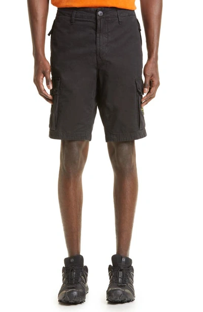 Stone Island Cotton Bermuda Shorts In Black