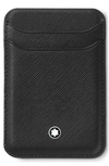 Montblanc Mb Sartorial Leather Card Holder In Black