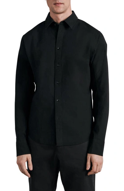 Rag & Bone Fit 2 Tomlin Slim Fit Solid Cotton Button-up Shirt In Black