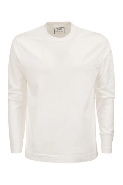 FEDELI FEDELI LONG-SLEEVED ORGANIC COTTON T-SHIRT 