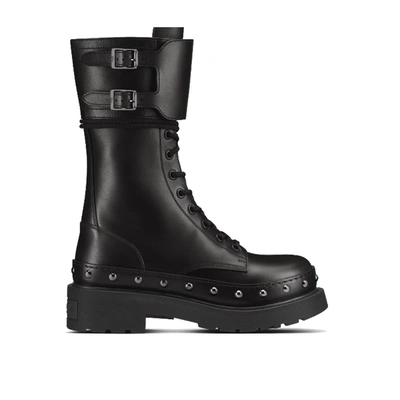 Dior Quake Leather Boots In Black