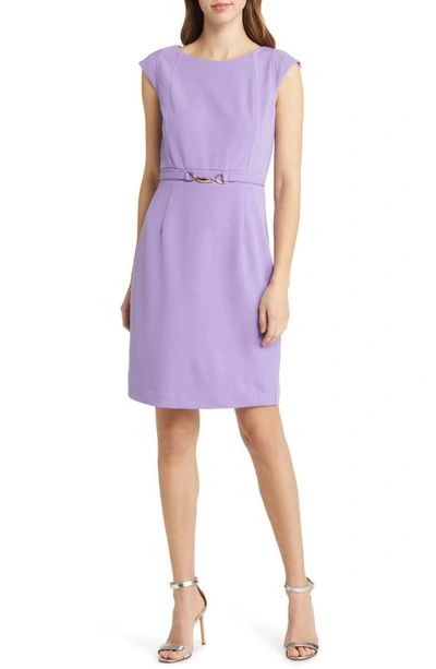 Tahari Asl Cap Sleeve Crepe Sheath Dress In Hyacynth