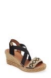 Toni Pons Susa Espadrille Wedge Sandal In Negre/ Black