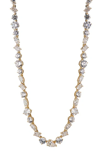Nadri Large Cubic Zirconia Choker Necklace In Gold