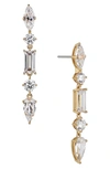 Nadri Invitation Only Cubic Zirconia Linear Drop Earrings In Gold