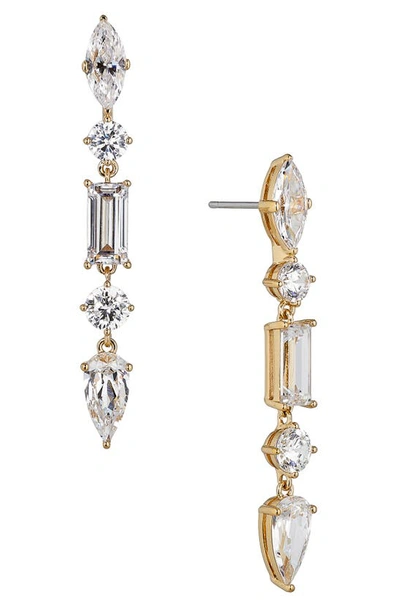 Nadri Invitation Only Cubic Zirconia Linear Drop Earrings In Gold