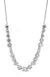 Nadri Large Cubic Zirconia Frontal Necklace In Rhodium