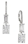 NADRI DOUBLE DROP CUBIC ZIRCONIA EARRINGS