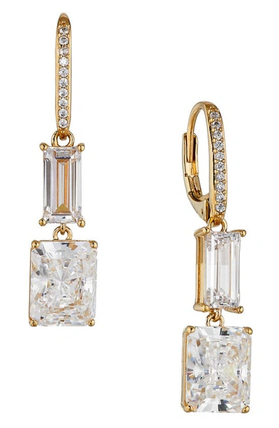 NADRI NADRI DOUBLE DROP CUBIC ZIRCONIA EARRINGS