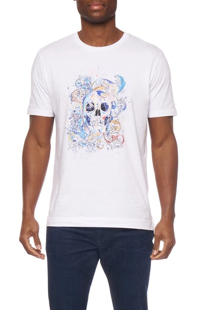 Robert Graham Splash Skull T-shirt In White