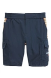 Burberry Little Boy's & Boy's Check Cargo Shorts In Deep Charcoal Blue