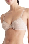 Calvin Klein Sheer Marquisette Underwire Demi Bra In Cedar