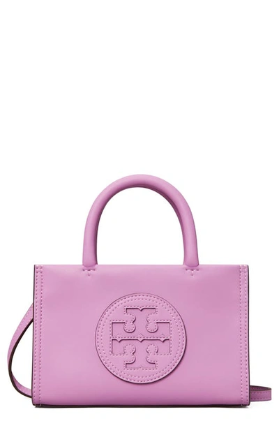 Tory Burch Mini Ella Faux Leather Tote In Bright Amethyst