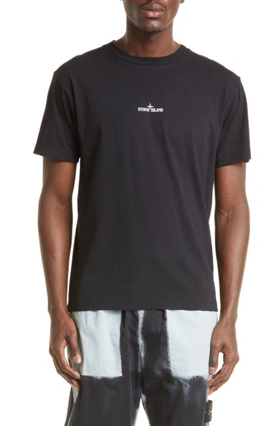 Stone Island Logo-print Cotton-jersey T-shirt In Black