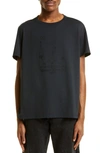 Maison Margiela Dispersed Number Logo Print Crewneck Cotton T-shirt In Black