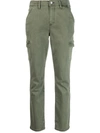 Paige Jolie High Waist Ankle Slim Utility Pants In Green