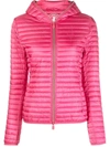 Save The Duck Alexa Hooded Puffer Jacket In Pink &amp; Purple