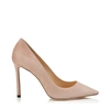 JIMMY CHOO ROMY 100 Ballet Pink Suede Pointy Toe Pumps,ROMY100SUE