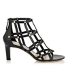 Jimmy Choo Tina 65 Black Calf Leather Sandals With Light Gold Studs In Black/light Gold