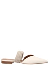 Malone Souliers Maisie Cord-trimmed Leather Point-toe Flats In Beige