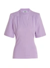 Attico Jewel Cut-out Cotton T-shirt In Purple