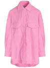 Attico Cotton Canvas Overshirt Jacket In Pink