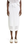 Brunello Cucinelli Women's Dazzling Net Knit Skirt In Cotton, Linen And Silk In Cj159 White