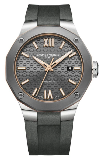 Baume & Mercier Riviera Automatic 42mm Stainless Steel, Titanium And Rubber Watch, Ref. No. 10660 In Grey