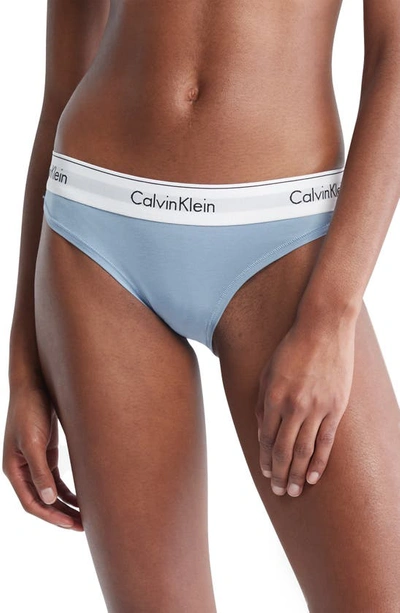 Calvin Klein Modern Cotton Bikini In Iceland Blue