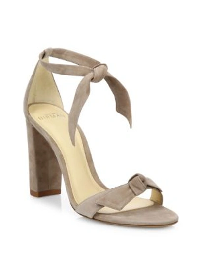 Alexandre Birman Clarita Bow Suede Sandals In Cameo