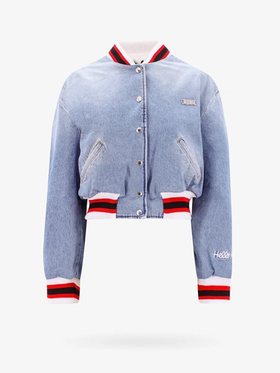 Gcds Hello Kitty Denim Bomber Jacket In Blue