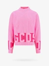 Gcds Cotton Sweater With Embroidered Logo In Pink