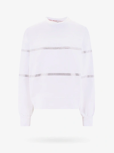 Gcds Cotton Sweatshirt With Frontal Logo Patch In White