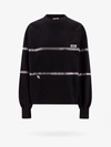 Gcds Crystal-embellished Striped Sweatshirt In Black