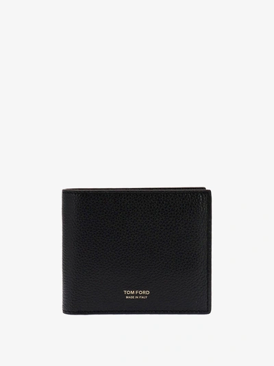 Tom Ford Logo-detail Leather Cardholder In 黑色的