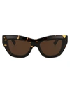 Bottega Veneta Havana Acetate Sunglasses In 002 Havana Havana Brown