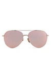Diff Dash 61mm Mirrored Aviator Sunglasses In Peach Mirror