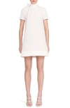 Staud Ilana Cotton-blend Grosgrain Mini Dress In White