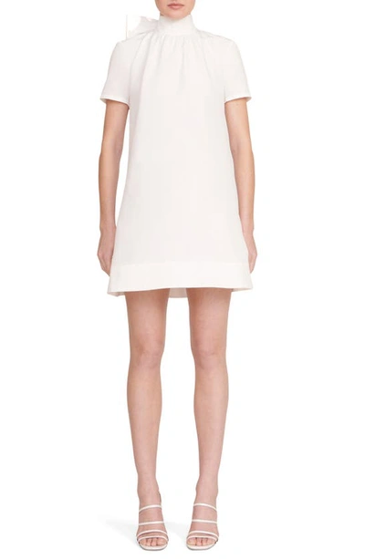 Staud Ilana Cotton-blend Grosgrain Mini Dress In White