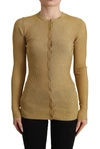 DOLCE & GABBANA DOLCE & GABBANA GOLD VISCOSE BLEND BUTTONS CARDIGAN WOMEN'S SWEATER