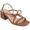Journee Collection Amity Block Heel Sandal In Brown