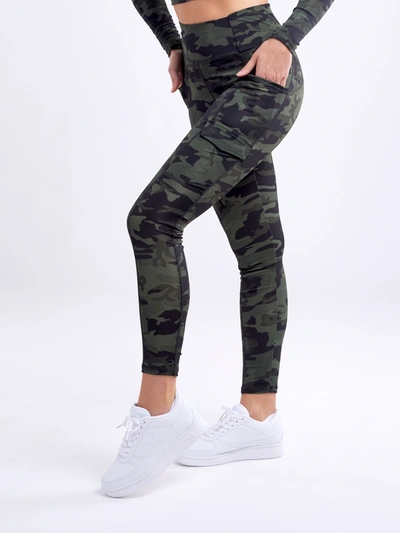 Jupiter Gear High-waisted Tactical Outdoor Leggings With Side Cargo Pockets In Green