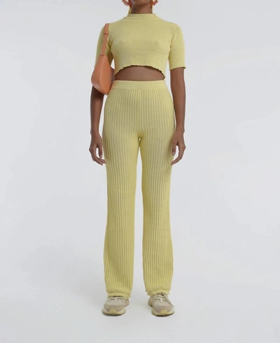 Arthur Pinstripe Knit Pant In Limoncello In Yellow