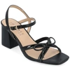 Journee Collection Issmia Block Heel Bow Sandal In Black