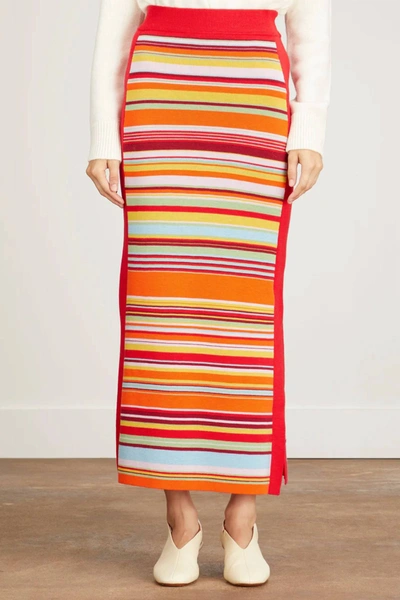 Alemais Alexandra Striped Wool Midi Skirt In Multi