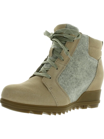 Sorel Evie Womens Suede Lace Up Ankle Boots In Multi