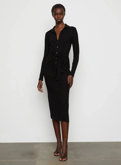 bailey 44 black dress Bailey 44 Black Wool And Leather Sleeveless Dress Size Small  LuxAnthropy