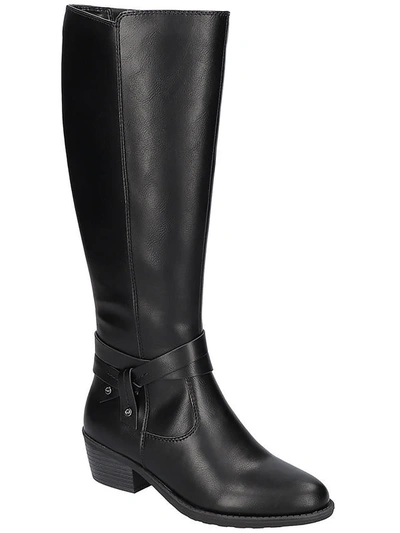 Easy Street Anissa Womens Faux Leather Tall Knee-high Boots In Black