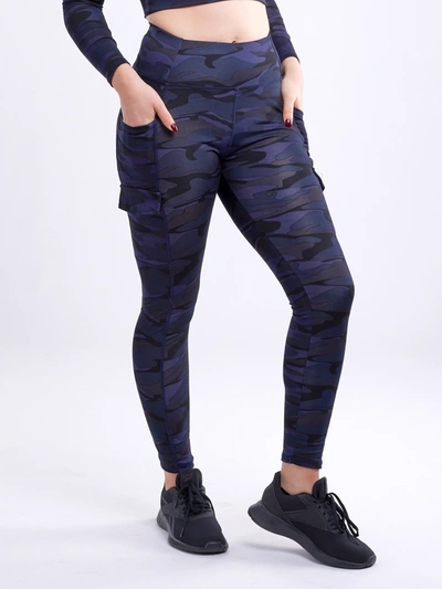 Jupiter Gear High-waisted Leggings With Side Cargo Pockets In Blue